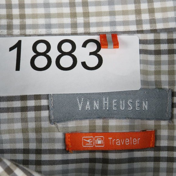 Van Heusen* Men's Short Sleeve Button Down Curved Hem Chest Pocket Shirt~Size XL - Picture 3 of 13
